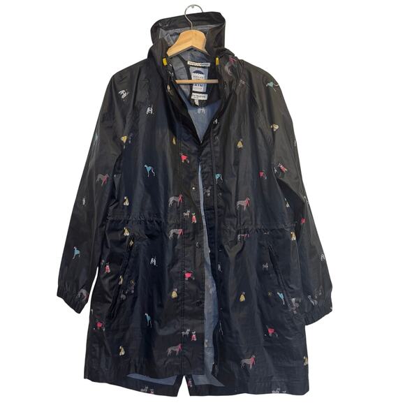 Joules “Right as Rain” Adorable Dog Print Packable Rain Jacket size 12 - Picture 2 of 4
